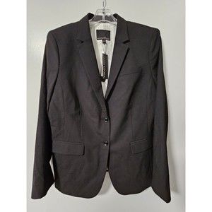 Banana Republic Black Wool Blazer Jacket Two Button Notched Collar Size 14 NWT